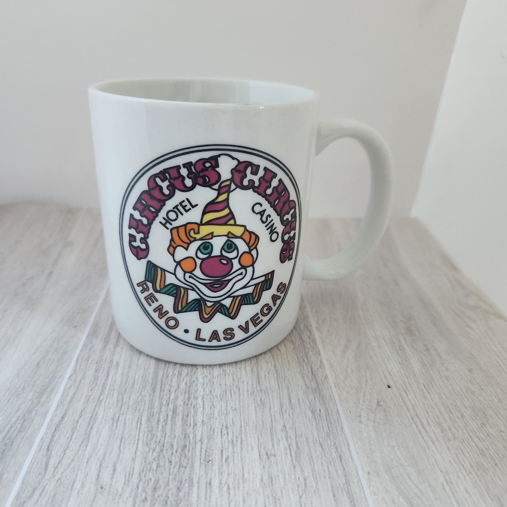 Vintage Circus Circus Hotel Casino - Tea Coffee Mug - Clown Face Reno Las Vegas